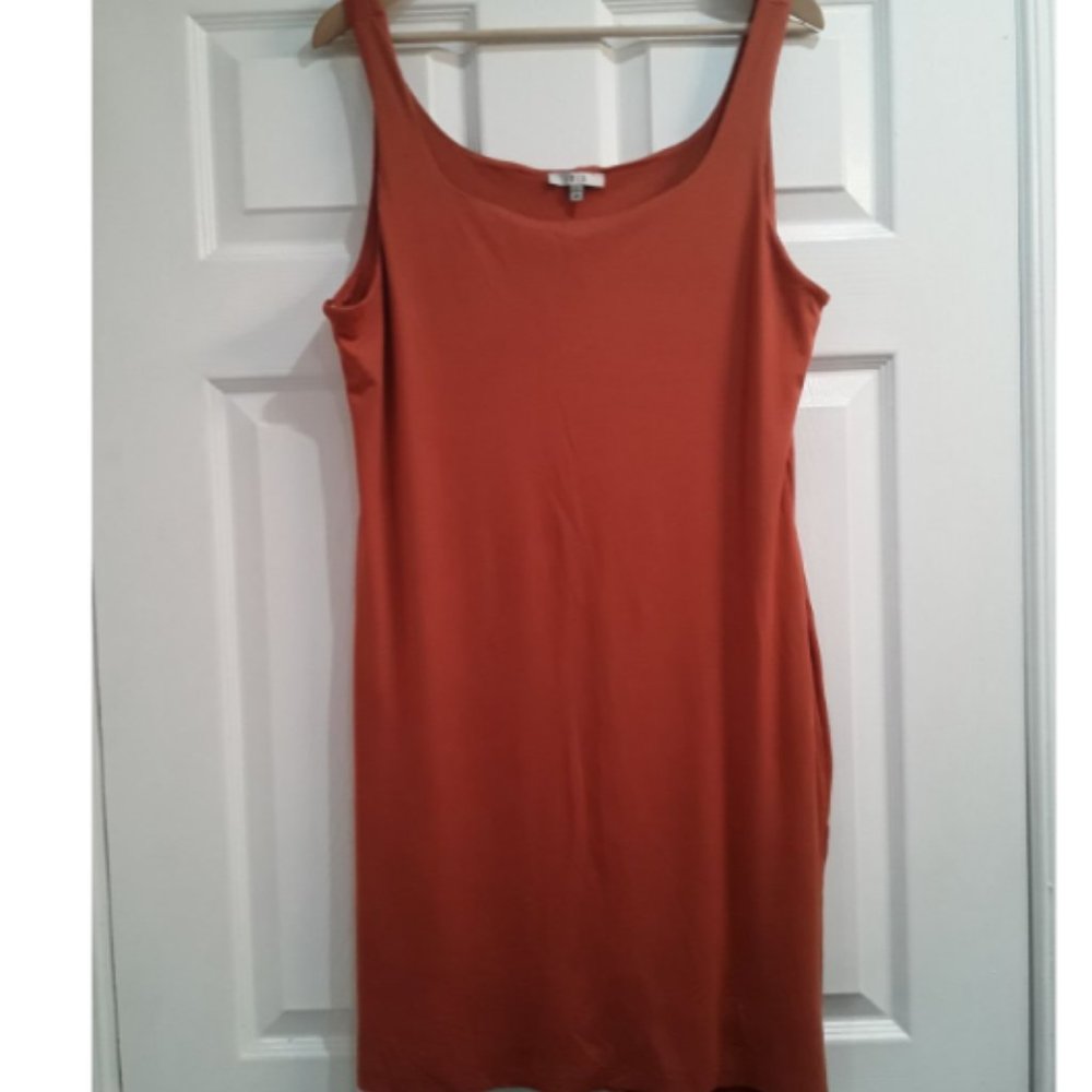 Plus size Orange Iris shirt dress bodycon size 2XL